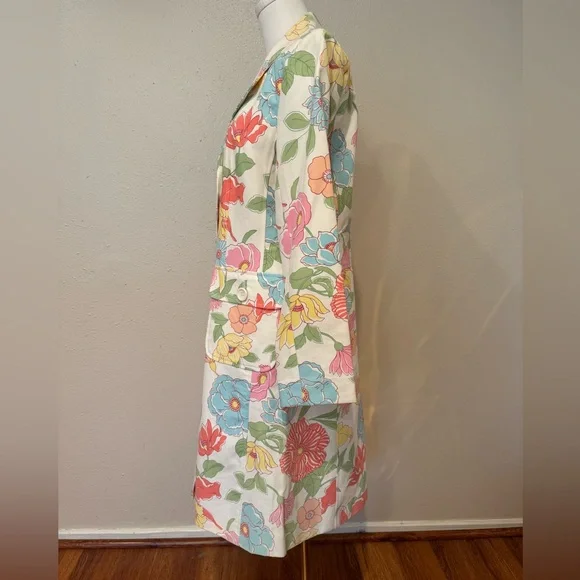 100% Cotton Women's Coat with Floral Design - Picture 3 of 8